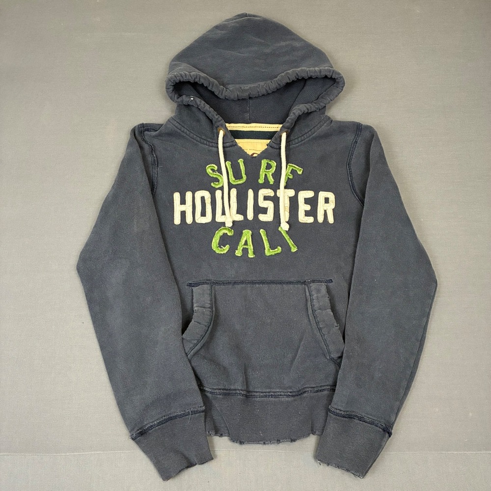 Y2K Hollister Surf Cali Navy Blue Pullover Hoodie Men's Size Small